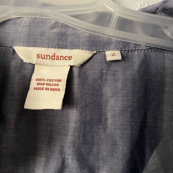 Sundance Button Down Women’s Blue Striped Long Sleeve Shirt Size 2 - Picture 4 of 5